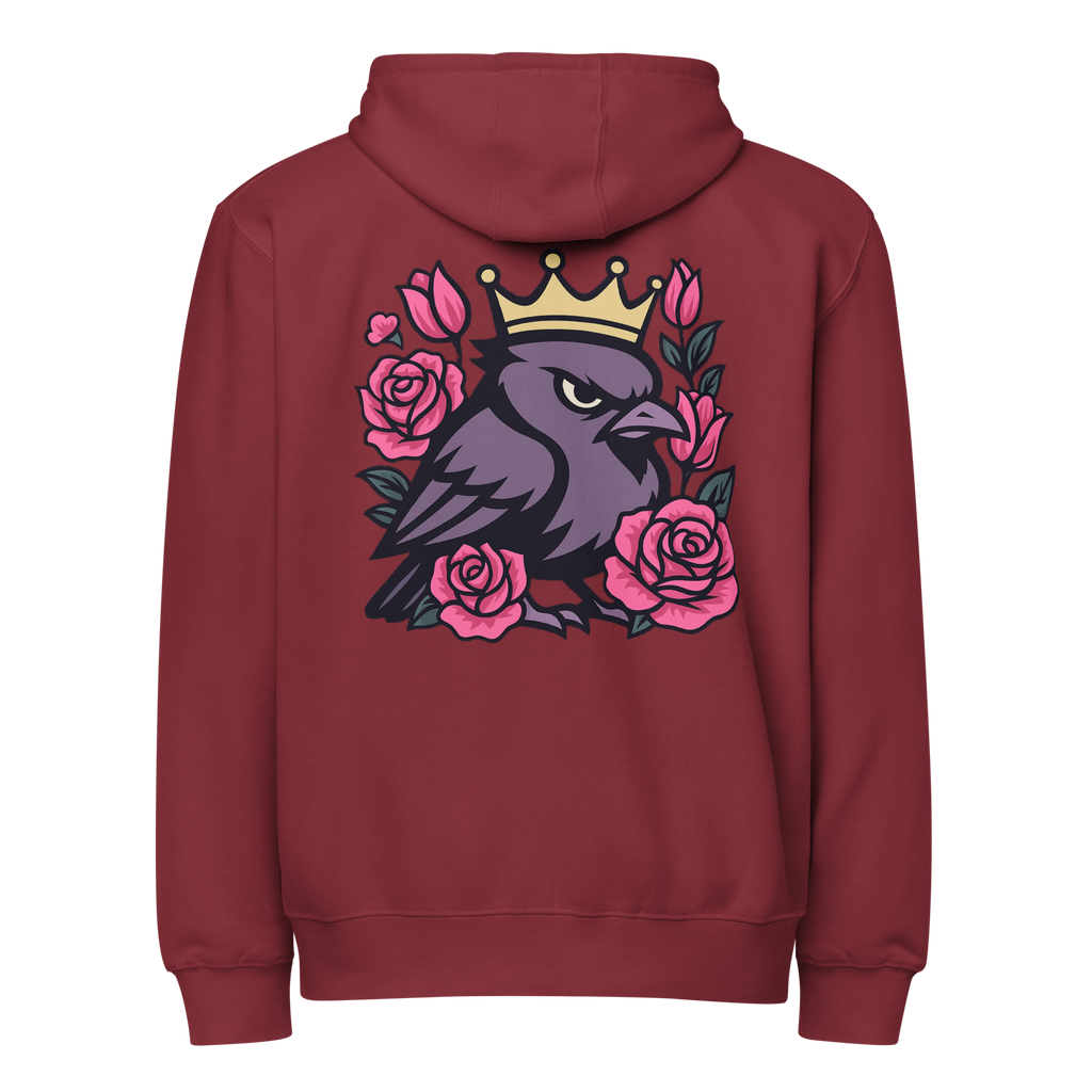 T Byrd Floral Ladies Zip-Up - Burgundy
