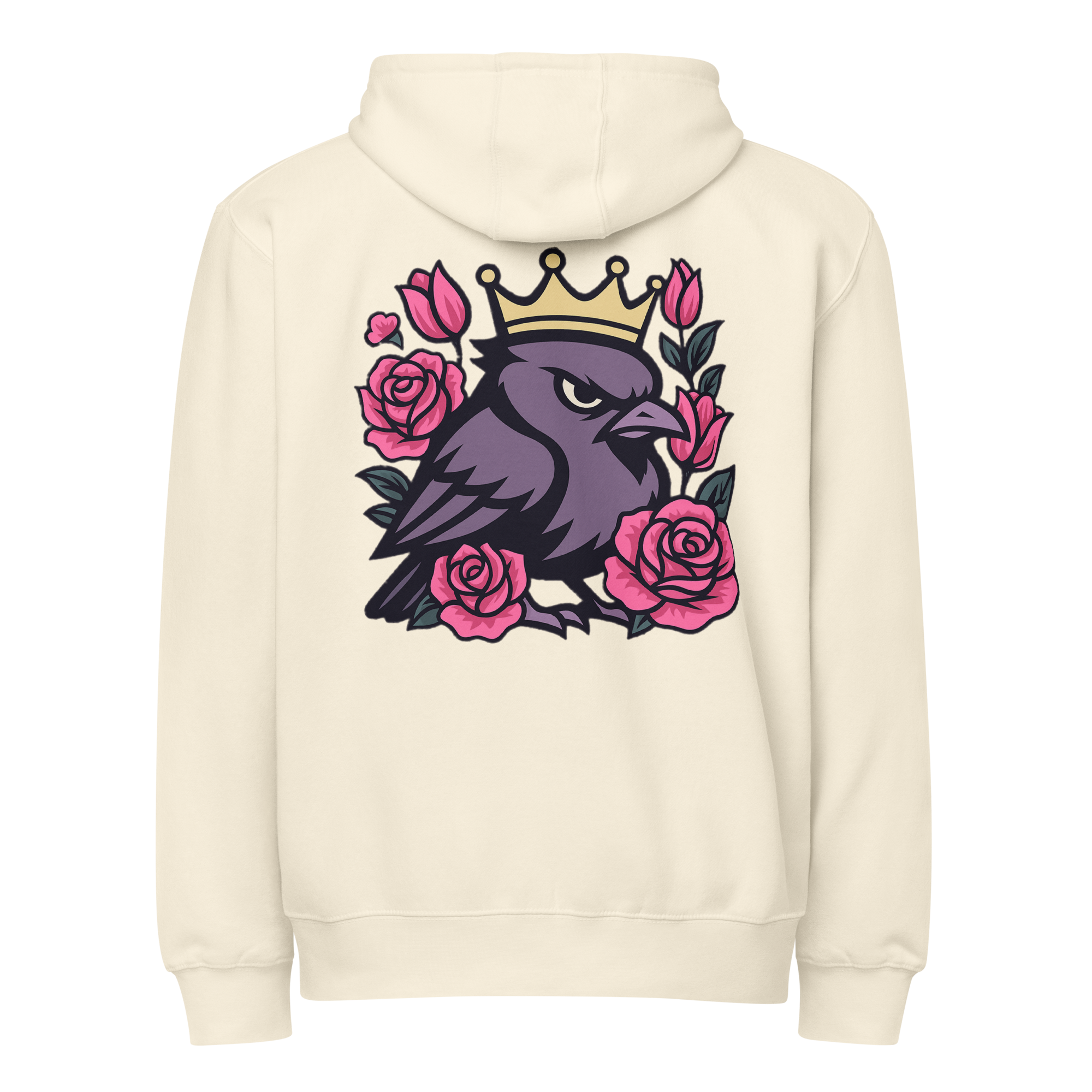 T Byrd Floral Ladies Zip-Up - Cream