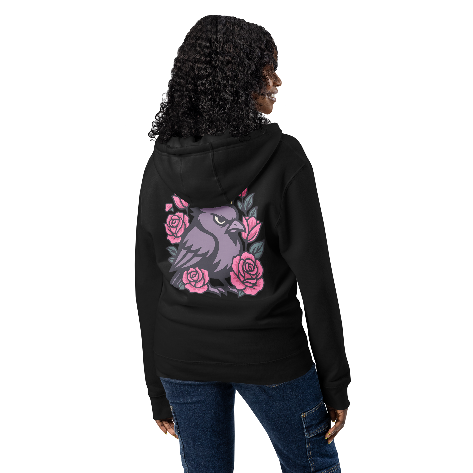 T Byrd Floral Ladies Zip-Up - Black