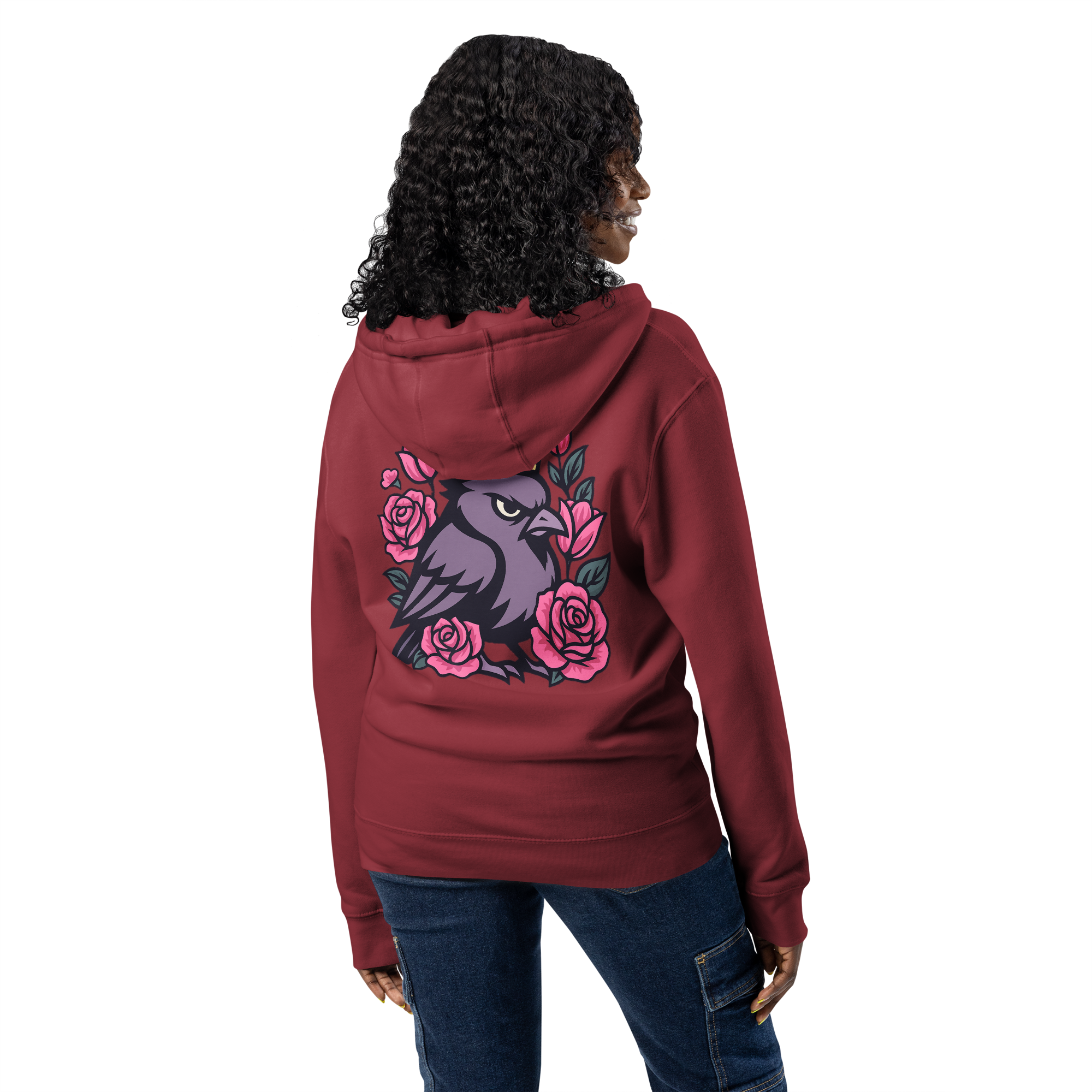 T Byrd Floral Ladies Zip-Up - Burgundy