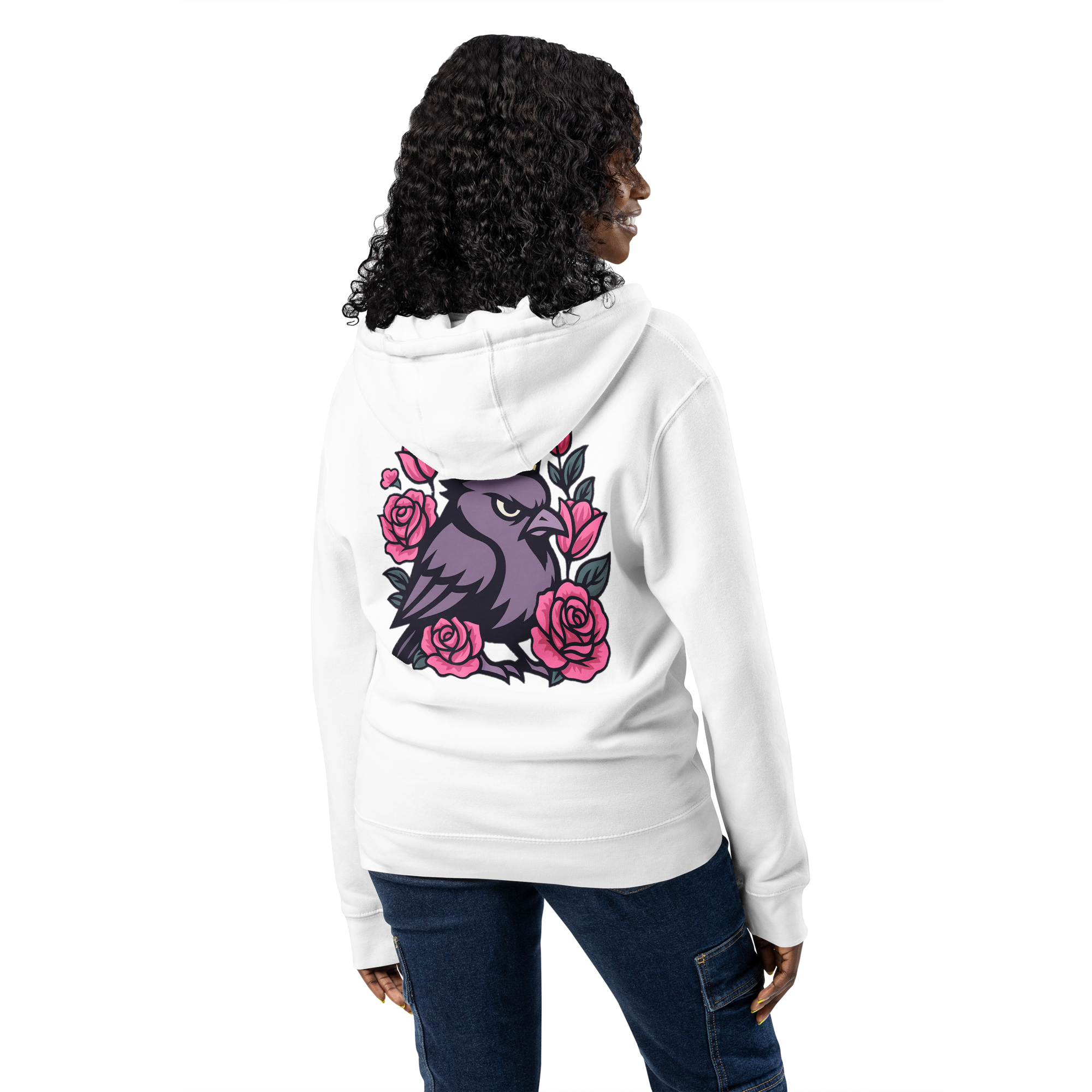 T Byrd Floral Ladies Zip-Up - White