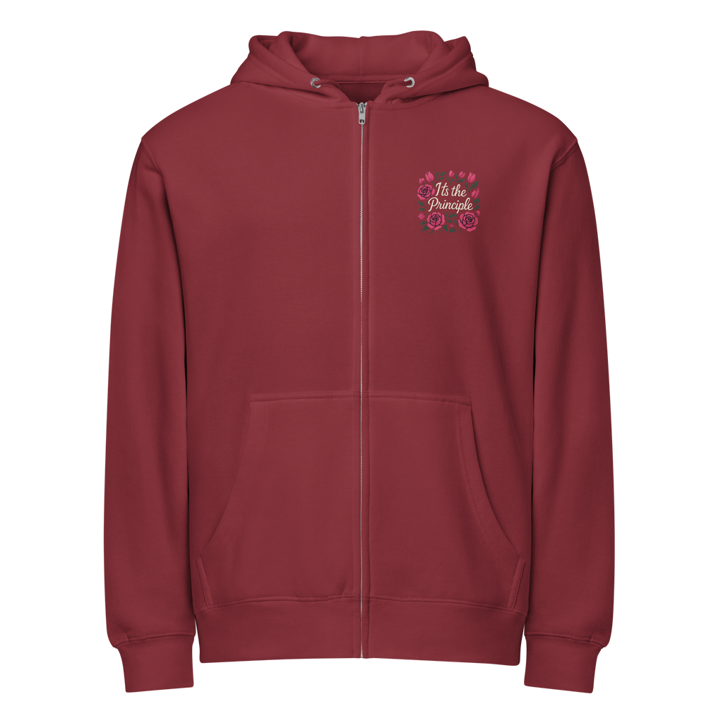 T Byrd Floral Ladies Zip-Up - Burgundy